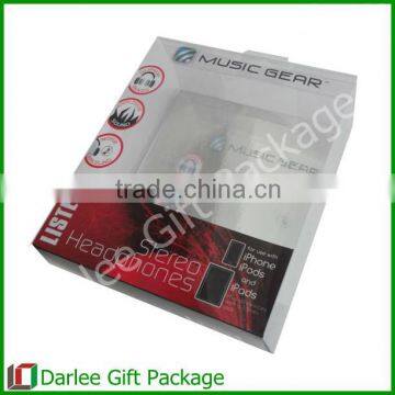 Wholesale clear plastic window headphone packaging box