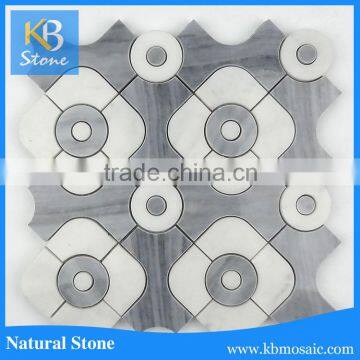 modern waterjet bianco carrara mixed italy gray wall tile & mosaics