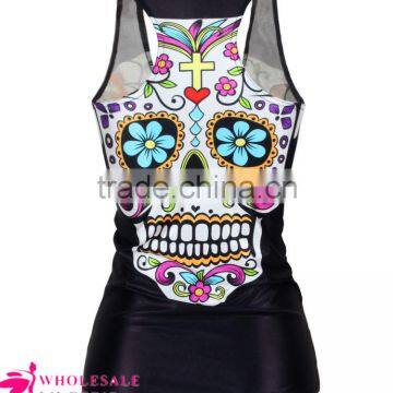 Black Scary Ladies Skull Snake 3D Printed Tank Top BX121 Tank Top Women photo-4