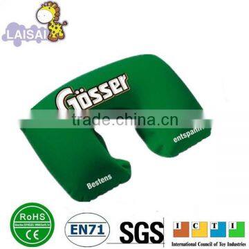 Inflatable u shape pillow with custom logo printed for promotional gift with factory price