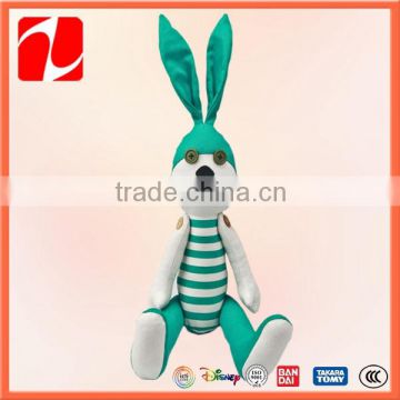 New design sitting long ear plush green rabbit toy