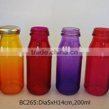 glass botle with sprayed color