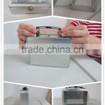 high quantity silver lunch tin box