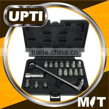 Taiwan Made High Quality New 17pcs Flexible Ratchet off Beam 75 Degree Box End GO-Through Wrench Socket Set