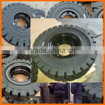 high quality solid industrial forklift 6.50-10 tire and wheel