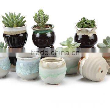 hot sale customzied color glazed mini ceramic flower pots