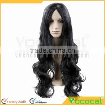 65 cm Cosplay Masquerade Party Halloween Christmas Long Wavy Hair Extensions Wig Black