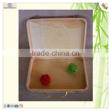 Luxury Cash Packaging Golden Metal Handle Wood Box photo-5