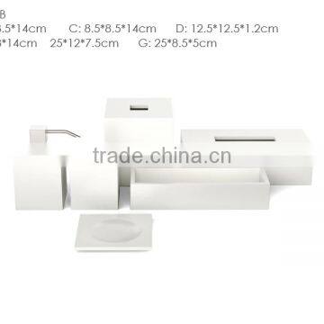 White Marble Bathroom Accessories Set Bathroom Accessory photo-4