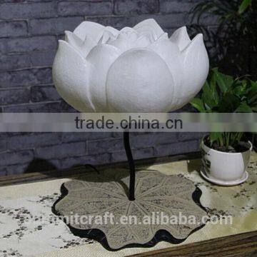 Resin Decorative Purity White Lotus Flower Table Desk Lamp photo-2