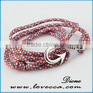 Green Color Nylon Rope Anchor Nautical Rope Bracelet photo-2