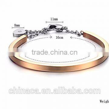 Fashion New Design Rose Gold Plated Stainless Steel Bracelet for Men Women photo-6