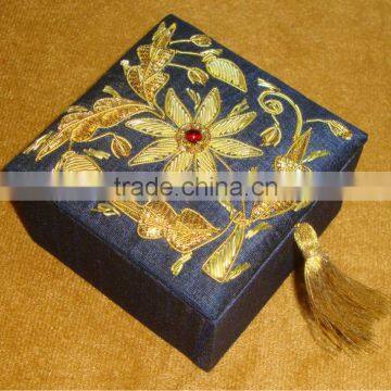 Exclusive Zari Hand Embroidery Jewelry Boxes