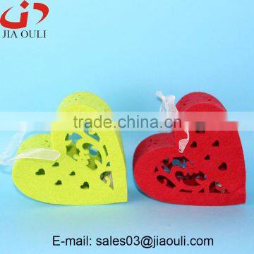 New design valentines day decorations with LED non-woven hanging heart