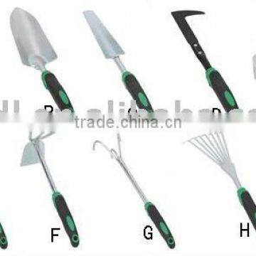 multi garden tools/multi hoe/wood hand hoe/ hand rake/trowel/transplanter/cultivator/weeder/two way hoe/steel rake
