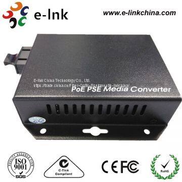 Wall-Mounted 10/100Mbps Fast Ethernet PoE-PSE Fiber Media Converter