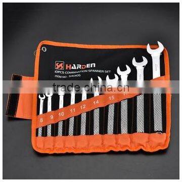 Functional OEM Service 10 Pcs Chrome Vanadium Handle Combination Spanner Set