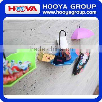 3PCS Colorful Creative Plastic Umbrella Shape Adhesive Wall Hook Hanger photo-2