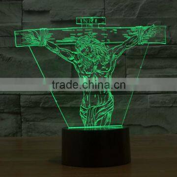 Jesus Christmas Light 3D Illusion Acrylic LED Night Light photo-2