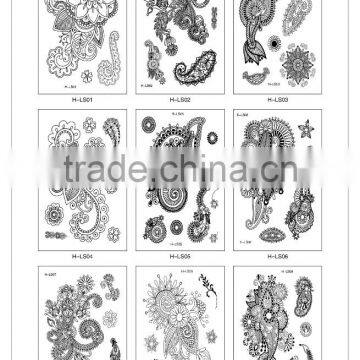 China Girl Body Art Black Color Temporary Tattoo Sticker For Sale T005-009 photo-3