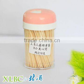 Transparent Plastic Jar Mint Bamboo Toothpicks photo-6