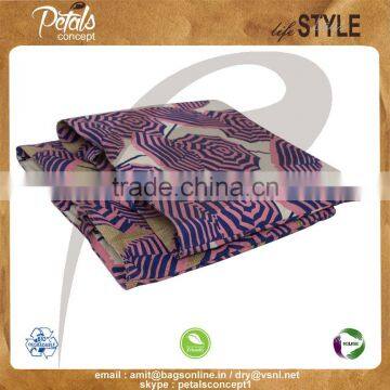 Jute/cotton Reversible Tote Bag Natural Color With Two Color Over All Print photo-6