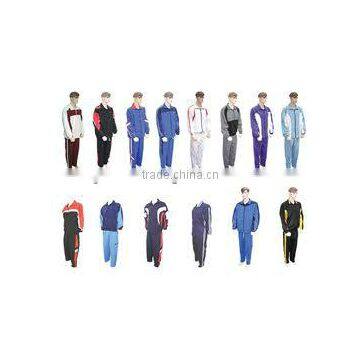 2014 newest mix color tracksuits,100% Polyester,top design tracks/Nylon/Taslon/PC/Trinda & Piping in Contrast Colors