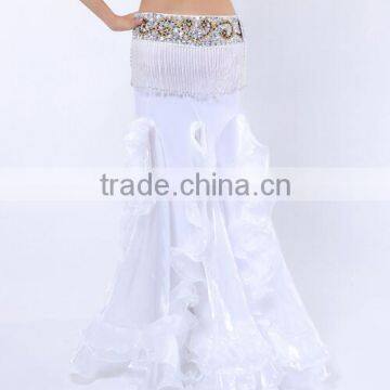 Egyptian Style Belly Dance Skirt With Ruffle Side Slit photo-4