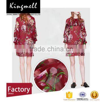 Digital Textile Printing Customized Digital Fabrics Silk Georgette / Chiffon Fabrics