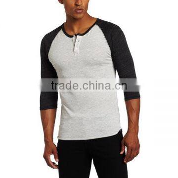 Men's Raglan Three-Quarter Sleeve Henley Shirt