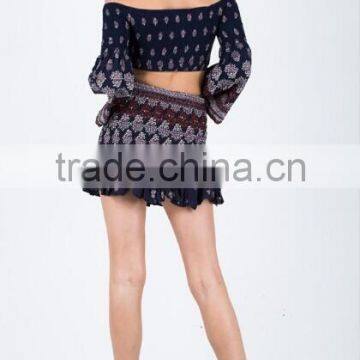 2017 Fashion OEM Two Piece Dress For Summer Skirt photo-2