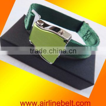 Unique airplane buckle seatbelt style charm bracelet