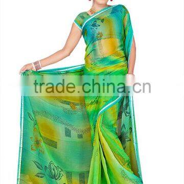 Flower Printed Saree in Different Color photo-2
