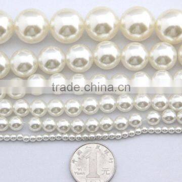 high imitation ABS white pearl beads strand diy imitation pearl beads for pearl jewelry