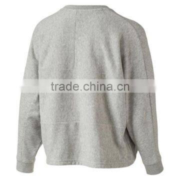 Women Custom Black Fleece Bat Wing Crew Neck Hooded Sweatshirt photo-3