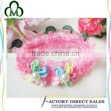 Elegant Kids Girls Party Shiny Faux Pearls Headband Flowers Shape Elastic Headband photo-2