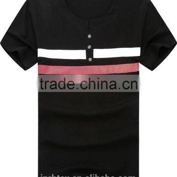 Custom stripe t shirt with buttons