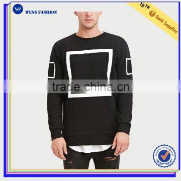 Wensfashion Fleece Square Graphic Sweatshirt Blank Crewneck Sweatshirt For Men