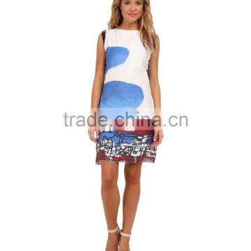 Girls polyester/spandex sublimation printing sleevelss dress