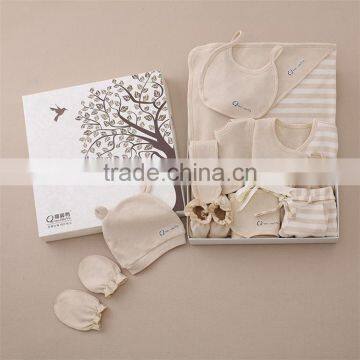 9 in 1 Set 100% Organic Cotton Baby Infant Clothing Set OEM Wholesale Newborn Baby Shower Gift photo-5