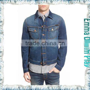 Vogue Blue Men's Fashion Trend Denim Jackets Short Jean Coat