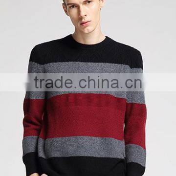 Men Fashioned Jacquard Strip Knitted Pullover Sweaters With Wholesale Price photo-3