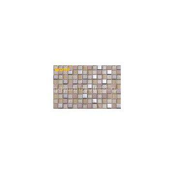 Scratch Resistant Glossy Glass And Metal Mosaic Tile For Swimming Pools