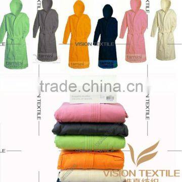 Multi-Color Hooded Microfiber Bathrobe