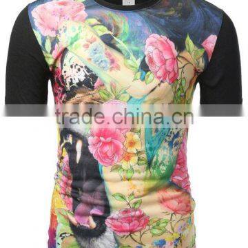 Wholesale plain fit muscle Cozy fancy printed t-shirt