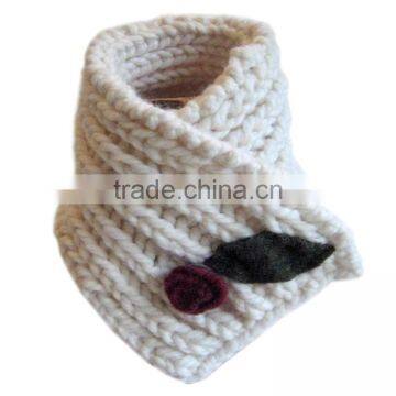 ladies handmade button acrylic knitted infinity neck warmer
