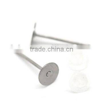 Surgical Steel Stud Ear nuts,5mm Flat Pads,Earring Posts Ear Studs Accessories Stainless Steel Earrings Pin Stud Findings