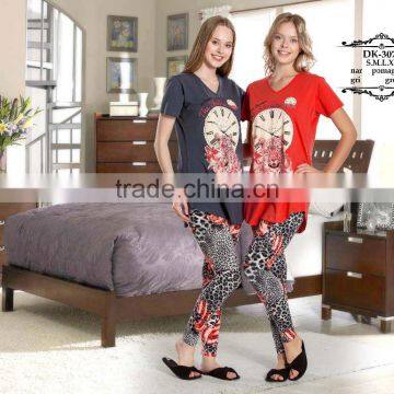 turkish adult leggings cotton pajama set 2016 summer