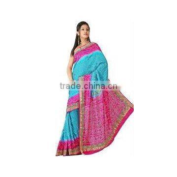 Designer Indian Bandej Saree/sarees, navel saree/saris, bridal wear silk saree