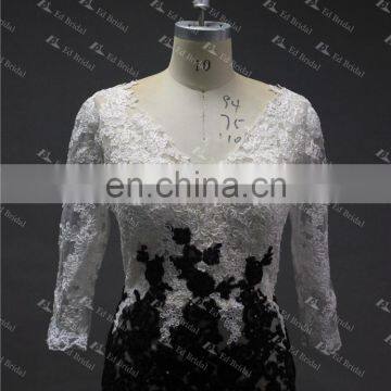 LN137 New Sexy See Through 3/4 Sleeves Real Samples Of Lace Evening Dress photo-3